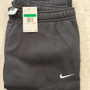 Nike Dark Charcoal Gray Sweat Joggers with White Swoosh